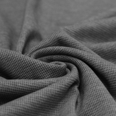 Tessuto Jersey Di Waffle Piqué Grigio Scuro Melange - (Jersey Tessuti)