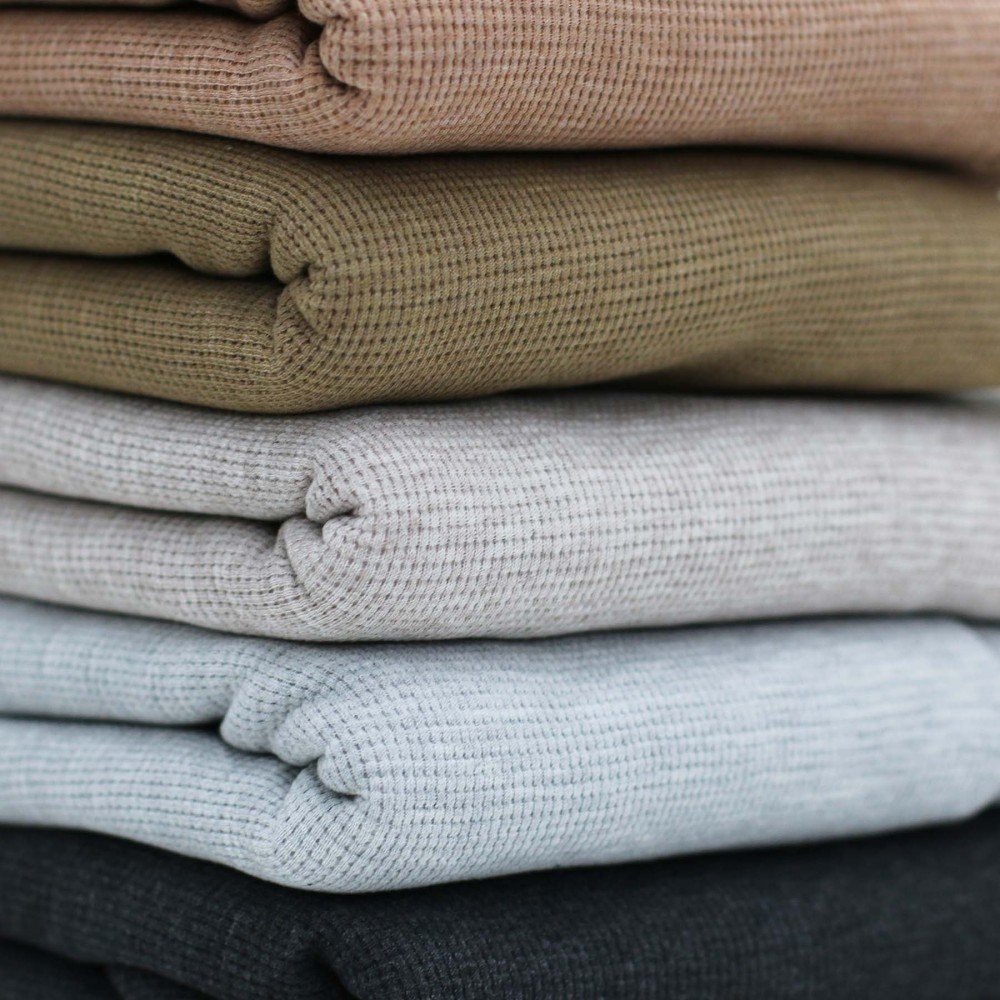 Waffle Knit Jersey Fabric dark Grey Melange Waffle Knit Jersey Fabric dark Grey Melange - (Jersey Fabrics)