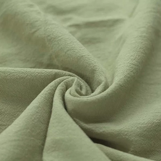 Tessuto Di Cotone Lavato Oliva - (Deco Tessuti)