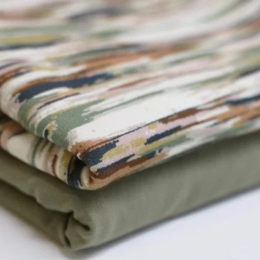 French Terry Loop Fabric Digital - Army Print Olive - (Sweat Fabric Printed)