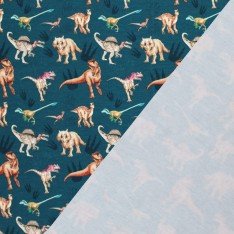 French Terry Stof Digital Print - Dinos