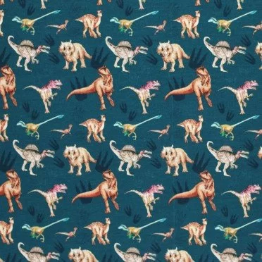 French Terry Digitale Print - Dino's - (Sweatshirt Stoffen Bedrukt)