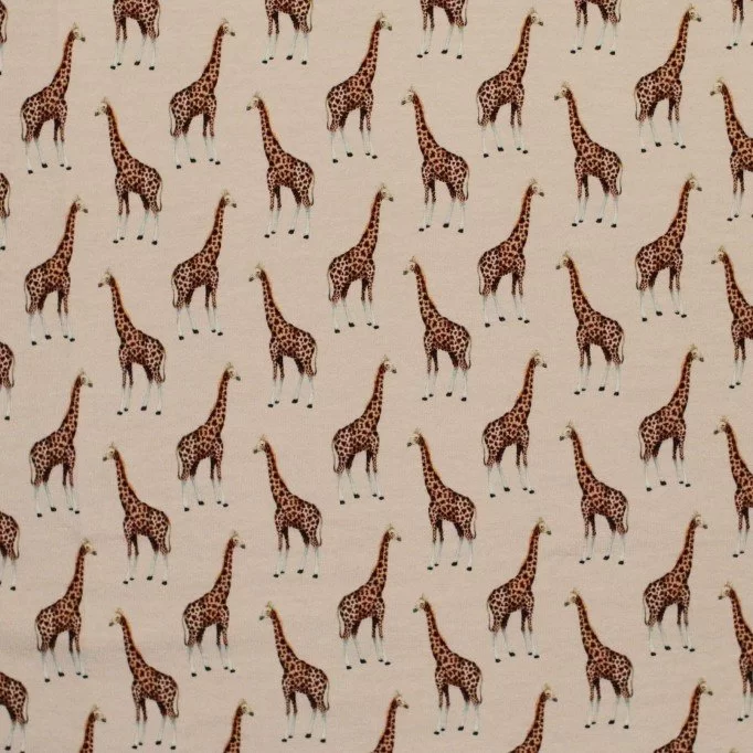 Tissu French Terry Imprimé Numérique - Girafes Tissu French Terry Imprimé Numérique - Girafes - (Tissu Sweat Imprimé )