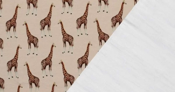 French Terry Loop Fabric Digital - Giraffes