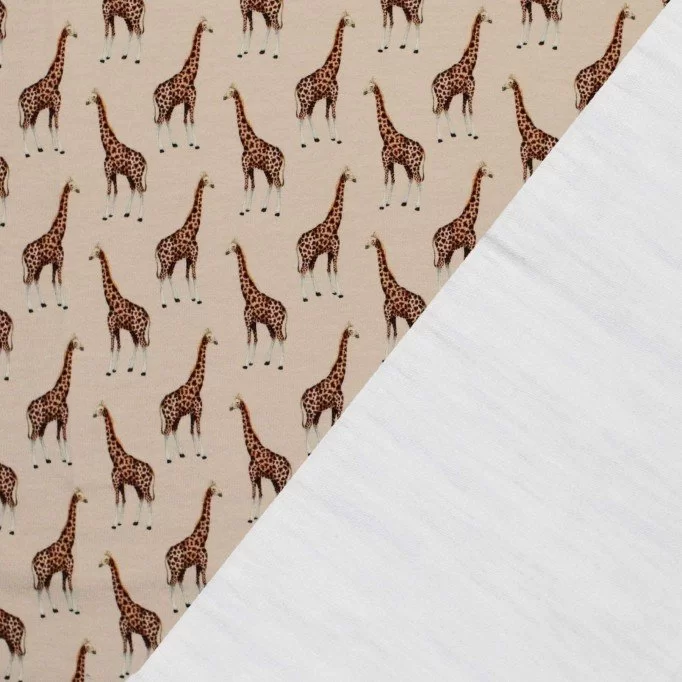 Tissu French Terry Imprimé Numérique - Girafes Tissu French Terry Imprimé Numérique - Girafes - (Tissu Sweat Imprimé )