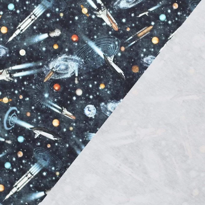 French Terry Digitale Print - Space - (Sweatshirt Stoffen Bedrukt)