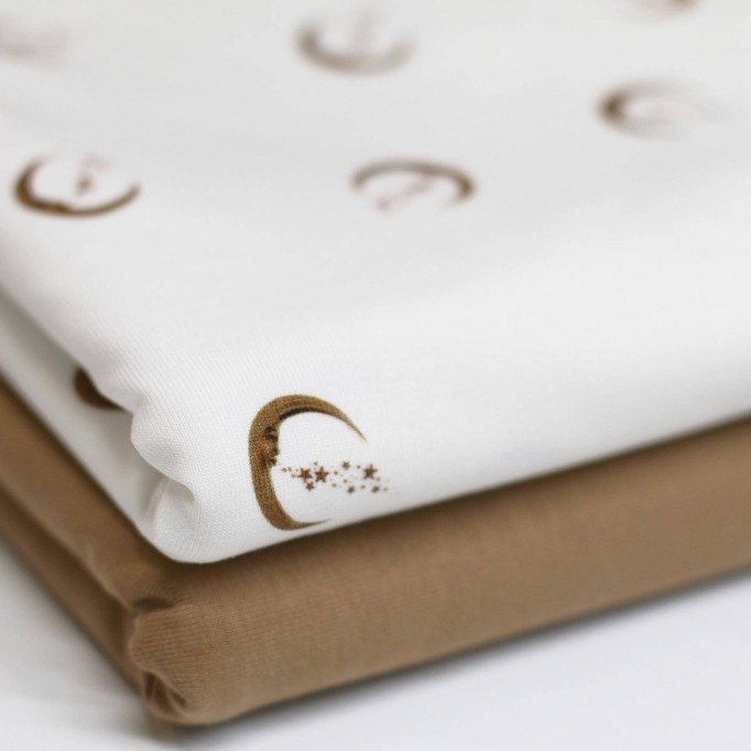 Jersey Cotton Fabric Digital Print - Moon - (Jersey Cotton Fabric Digital Print)