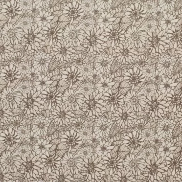 Jersey Di Cotone Stampa Digitale - Fiori Retrò Beige - (Jersey Di Cotone Digitale Stampata)