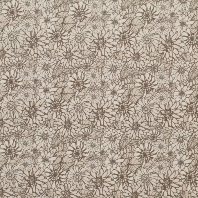 Jersey Cotton Fabric Digital Print - Retro Flowers Beige Jersey Cotton Fabric Digital Print - Retro Flowers Beige - (Jersey Cotton Fabric Digital Print)