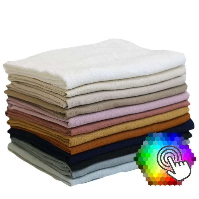 Tissu Double Gaze Stretch 12 Couleurs 1 Mètre Paquet 