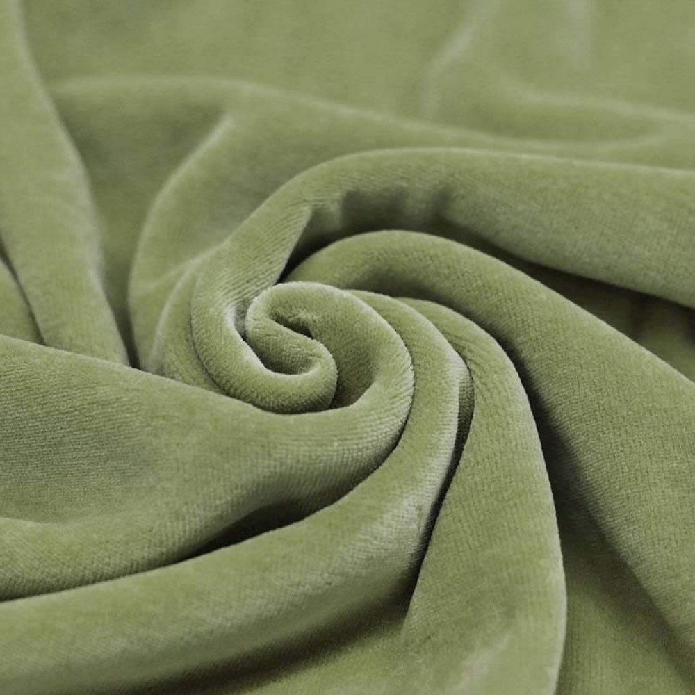 Nicky Velour Fabric Olive 