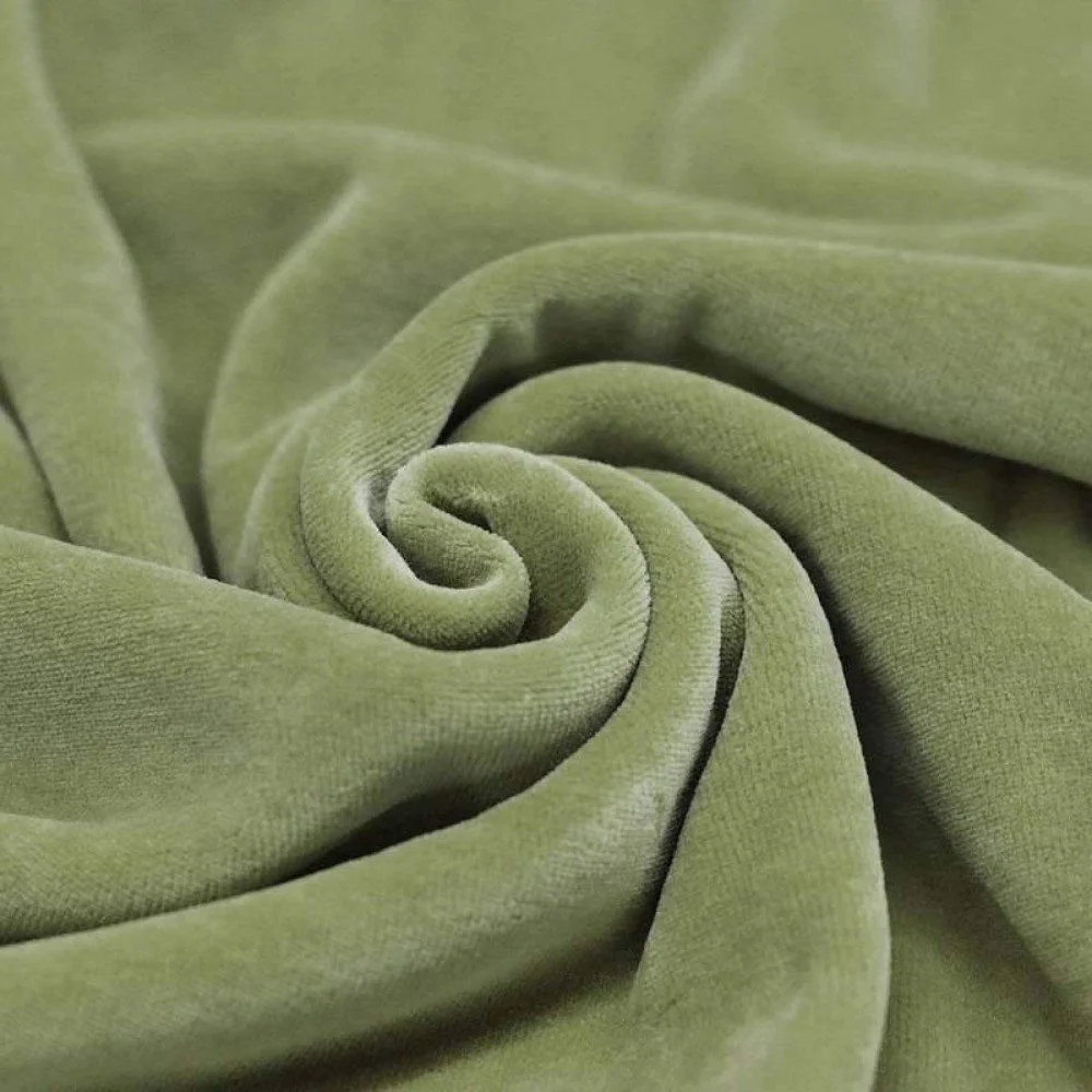 Nicky Velour Fabric Olive 