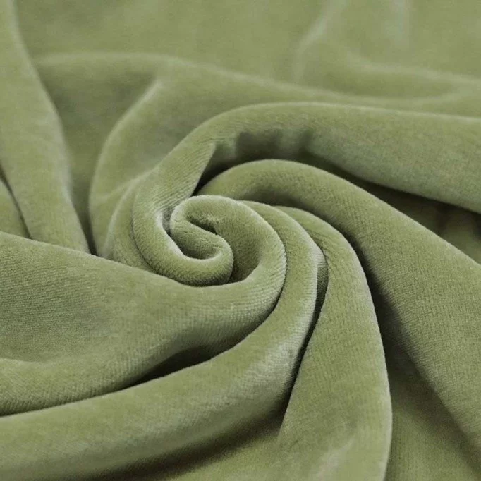 Tissu Nicky Velours Olive - (Nicky Velours Tissus)