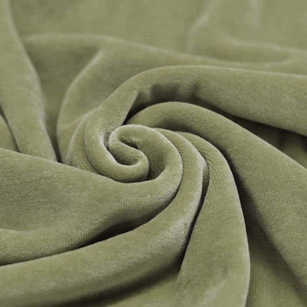 Nicky Velour Fabric Moss Green
