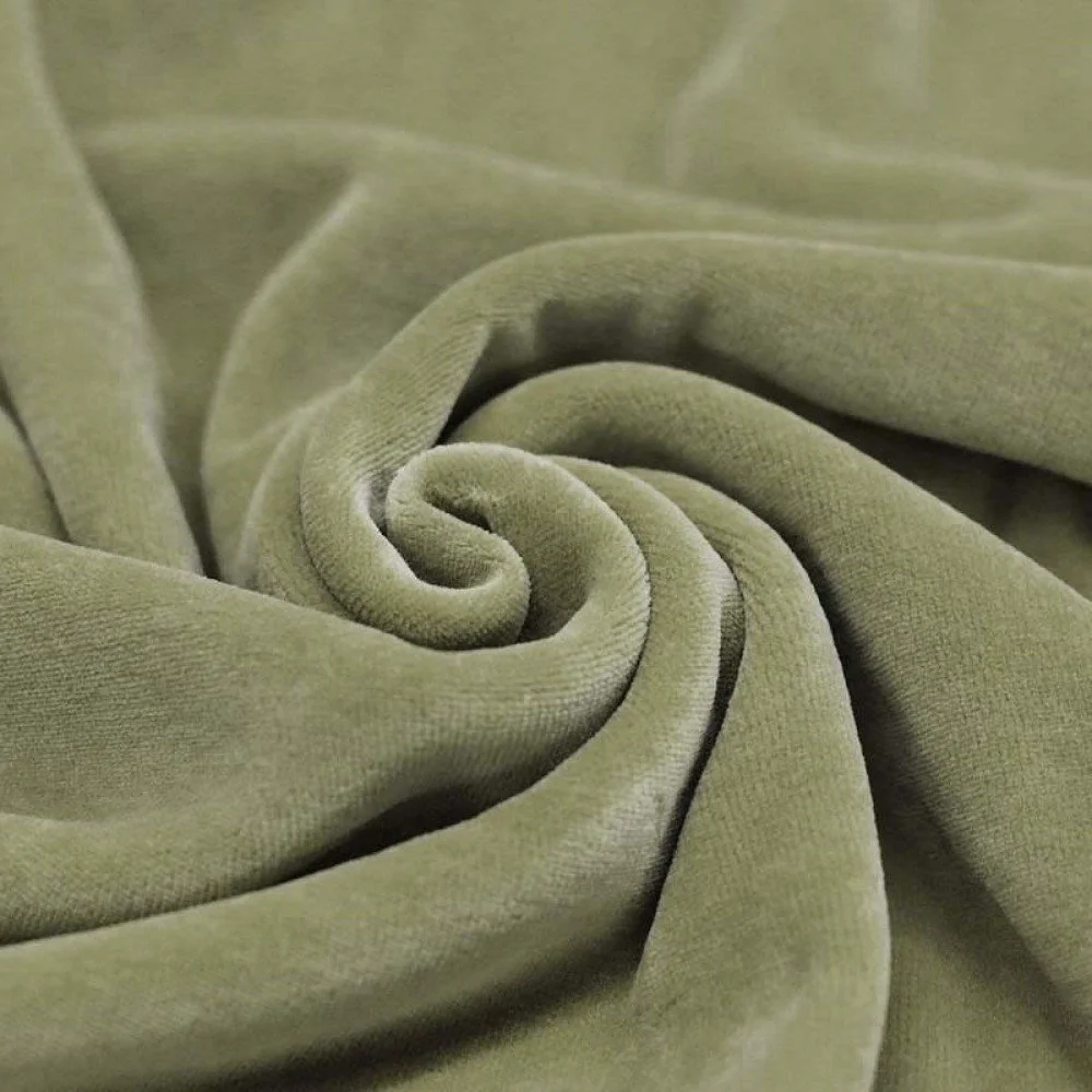 Nicky Velour Fabric Moss Green