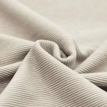 Ottoman Rib Jersey Fabric Light Beige - (Jersey Fabrics)