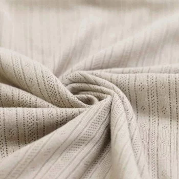 Tissu Jersey Pointoille (Rayures) Beige Clair Tissu Jersey Pointoille (Rayures) Beige Clair