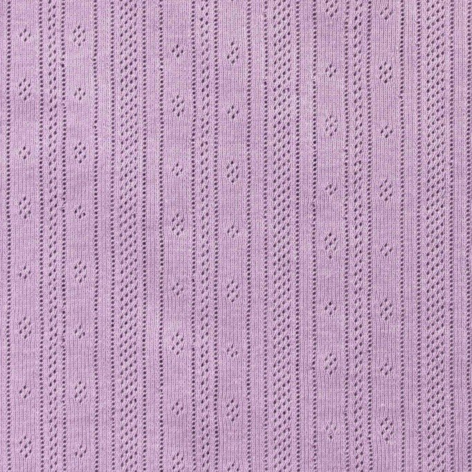 Dzianina Jersey Pointelle (Paski) Pastelowy Liliowy Tkaniny Dżersejowe