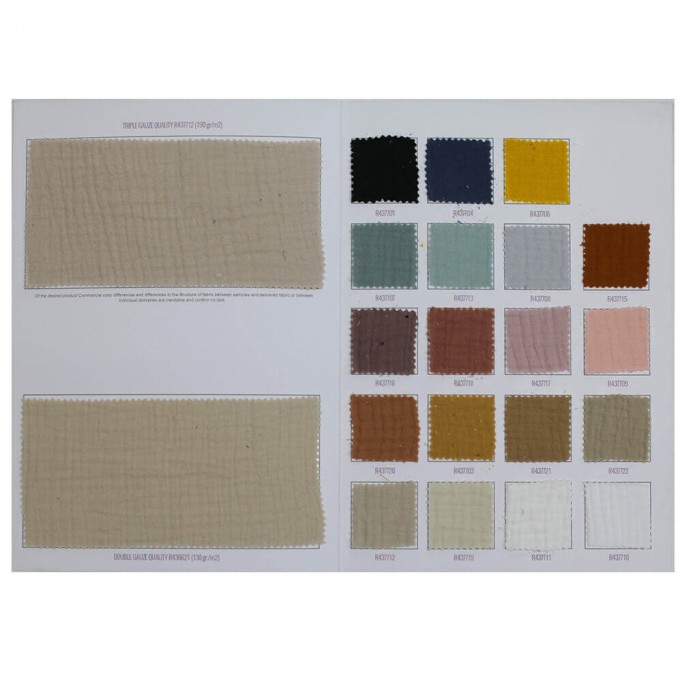 Heavy (Triple Layer) Gauze Fabric Sample Card - (Deco Fabrics)
