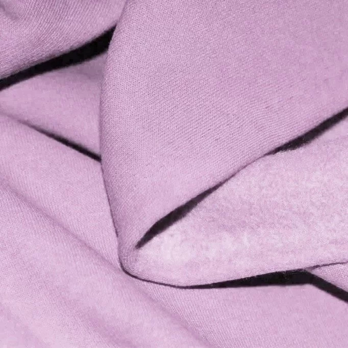 Dzianina Dresówka Drapana Gruba Pastelowy Liliowy Dzianina Dresówka Drapana Gruba 