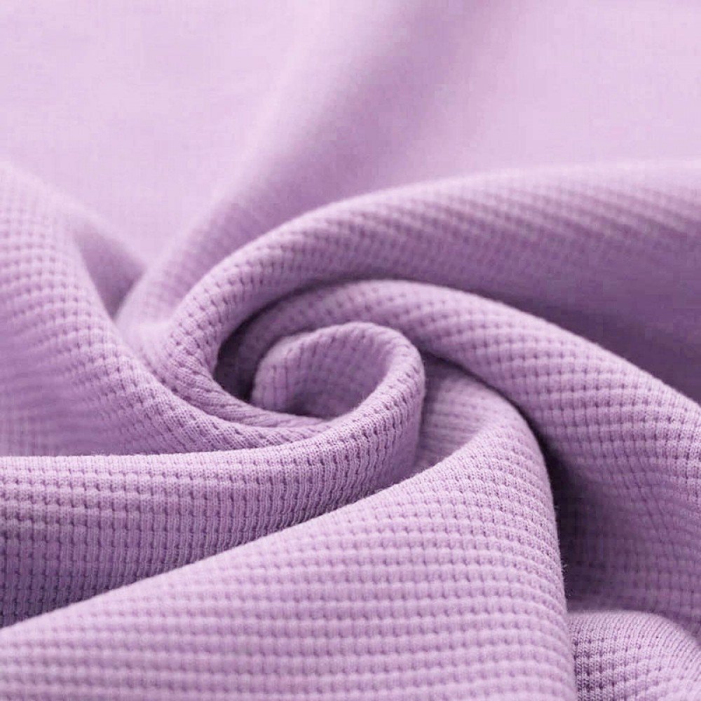 Waffle Knit Jersey Fabric Pastel Lilac