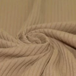 Tessuto Jersey Di Cotone a Coste Grande Cacao Tessuto Jersey Di Cotone a Coste Grande Cacao