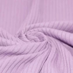 Brede Rib Jersey Stof Pastel Lila Brede Rib Jersey Stof Pastel Lila