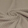 Tessuto Jersey Di Cotone a Coste Grande Taupe