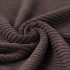 Brede Ribfluweel Jersey Stof Donker Mauve