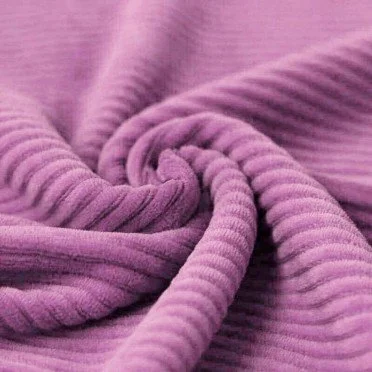 Tissu Jersey Velours à Grosses Cotes Lilas Vieux  - (Tissu Jersey Velours Côtelé )