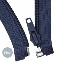 Divisible Spiral Zipper YKK Navy (058) 80CM Nylon