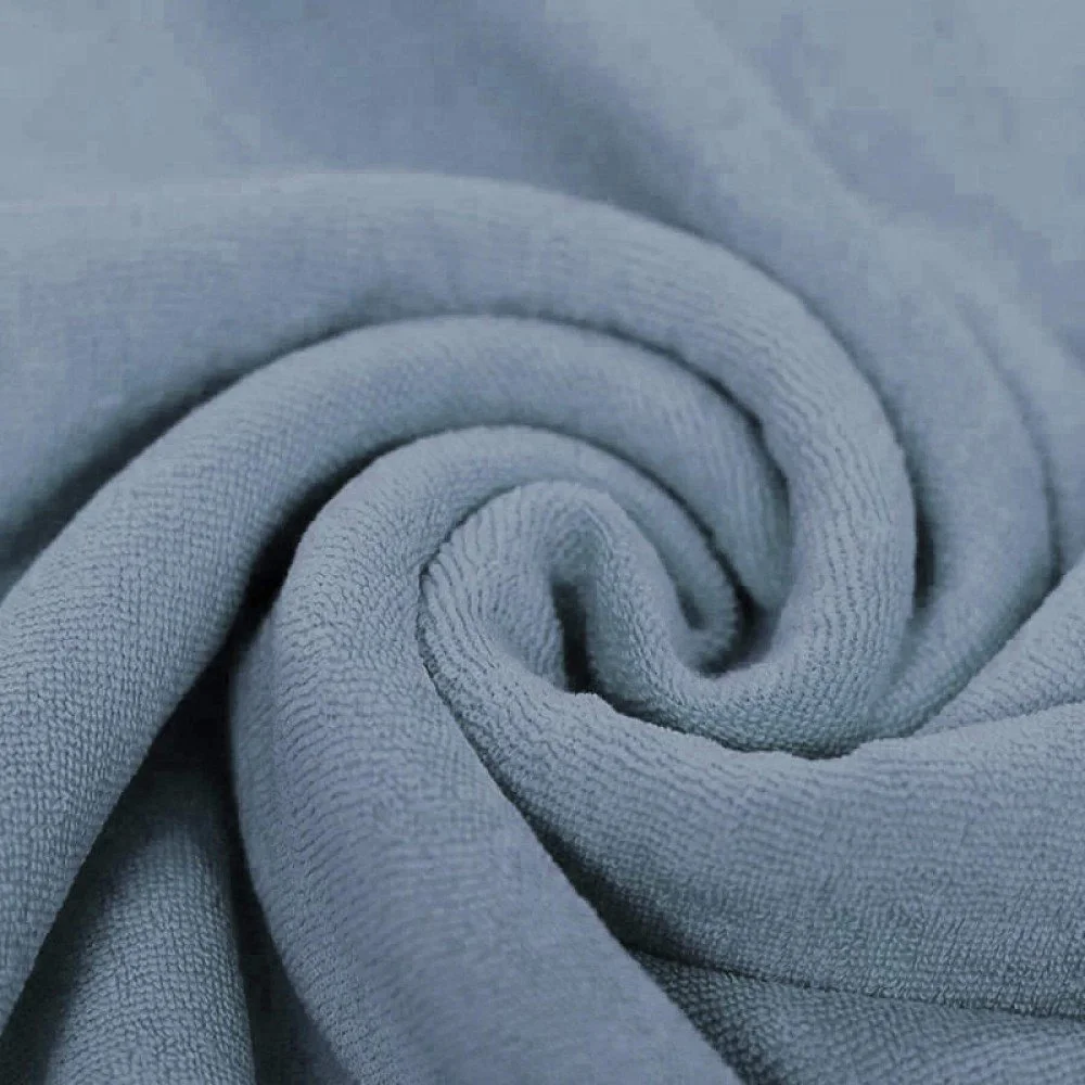Tessuto Spugna Elastica Jeans Chiaro