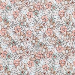 Popeline Di Cotone Stampa Digitale - Fiore Allegro Pastello