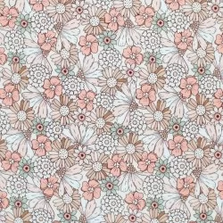 Popeline Di Cotone Stampa Digitale - Fiore Allegro Pastello Popeline Di Cotone Stampa Digitale - Fiore Allegro Pastello