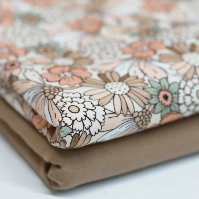 Jersey Cotton Fabric Digital Print - Cheerful Flower Pastel Jersey Cotton Fabric Digital Print - Cheerful Flower Pastel - (Jersey Cotton Fabric Digital Print)