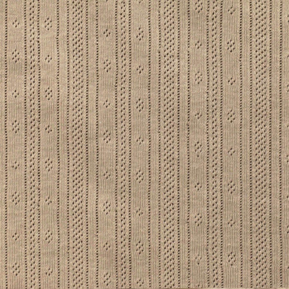Pointoille Feinstrickjersey Stoff (Streifen) Dunkel Beige  - (Jersey Stoffe)