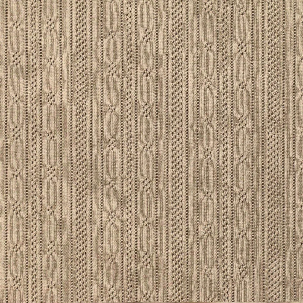 Tissu Jersey Pointoille (Rayures) Beige Foncé Tissu Jersey Pointoille (Rayures) Beige Foncé - (Tissus Jersey)