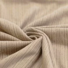 Tessuto A Maglia Pointoille (Strisce) Beige Scuro