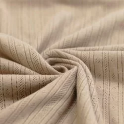 Tessuto A Maglia Pointoille (Strisce) Beige Scuro Tessuto A Maglia Pointoille (Strisce) Beige Scuro