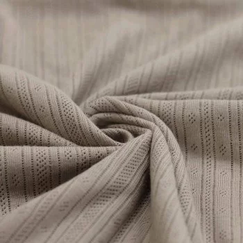 Tissu Jersey Pointoille (Rayures) Taupe Tissu Jersey Pointoille (Rayures) Taupe