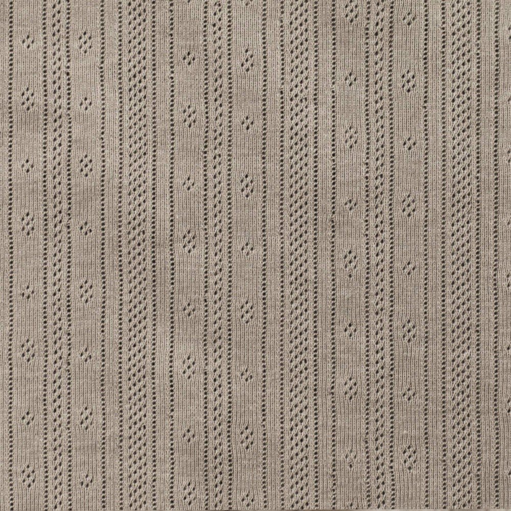 Pointoille Bomuldsjersey Stof (Striber) Taupe - (Jerseystoffer)