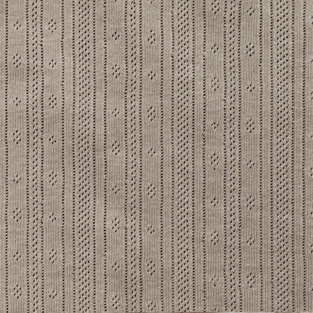 Tissu Jersey Pointoille (Rayures) Taupe - (Tissus Jersey)