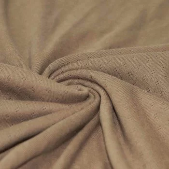 Pointelle Cotton Jersey Fabric (Mini) Cacao