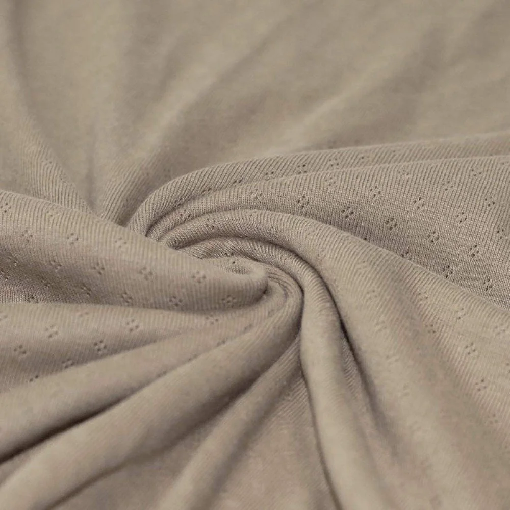 Pointelle Jersey Stof (Mini) Donker Beige