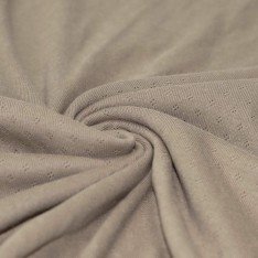 Pointelle Cotton Jersey Fabric (Mini) Dark Beige 