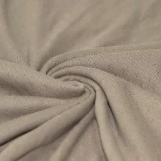 Pointoille Bomuldsjersey Stof (Mini) Mørk Beige