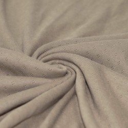 Tissu Jersey Pointoille (Mini) Beige Foncé