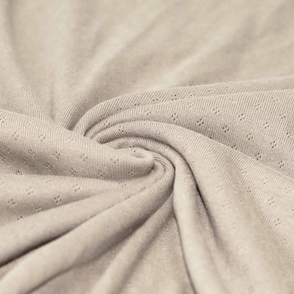 Pointoille Bomuldsjersey Stof (Mini) Lys Beige
