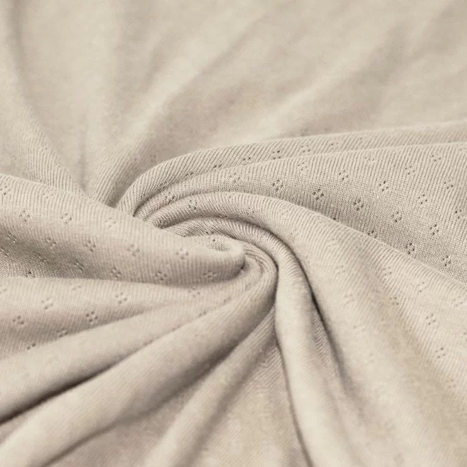 Tissu Jersey Pointoille (Mini) Beige Clair - (Tissus Jersey)