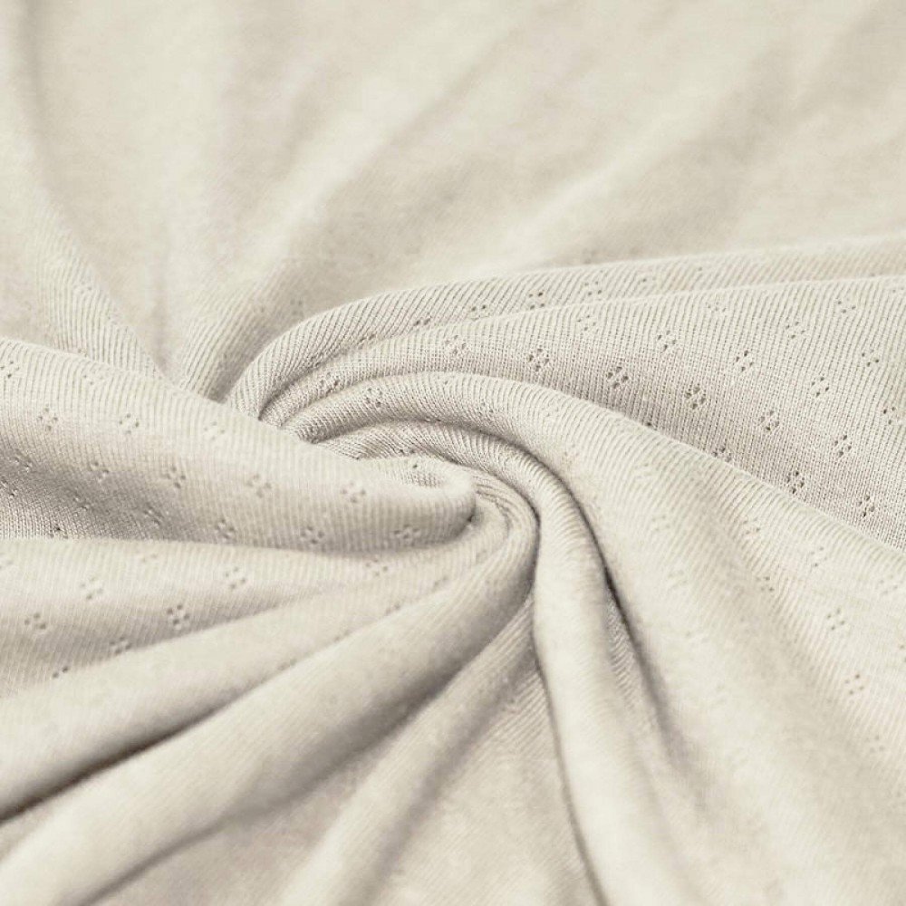 Pointoille Bomuldsjersey Stof (Mini) Naturel Beige